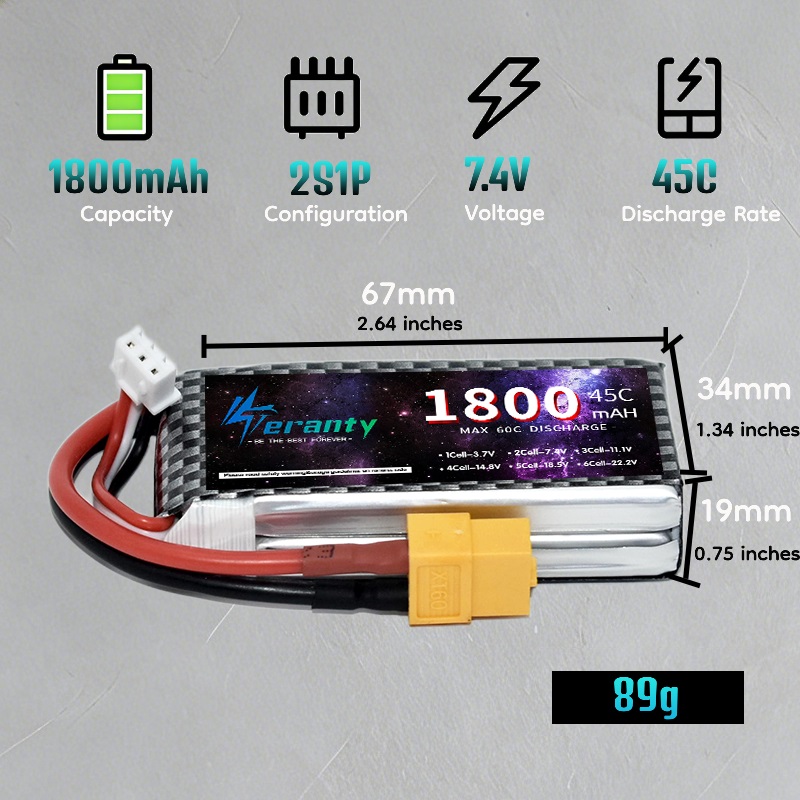 TERANTY 2S 3S 4S 1800mAh Lipo  - Drone Battery 4S 评论和价格
