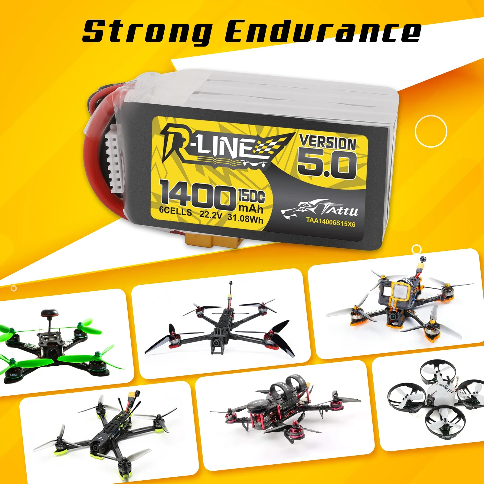 Tattu R-Line 1200mAh 1400mAh 6 - Drone Battery 6S 评论和价格