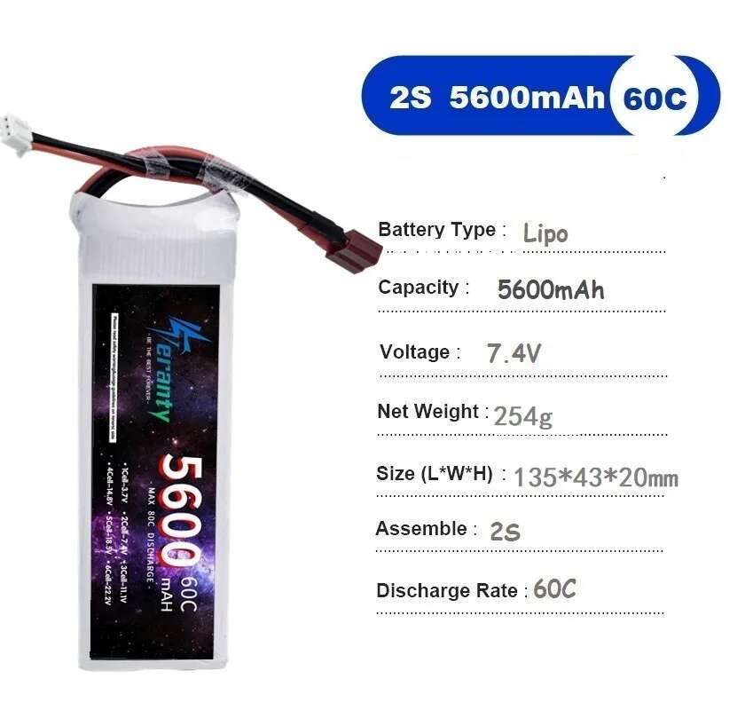 TERANTY 5600MAH 60C 2S 3S 4S 6 - Drone Battery 4S 评论和价格